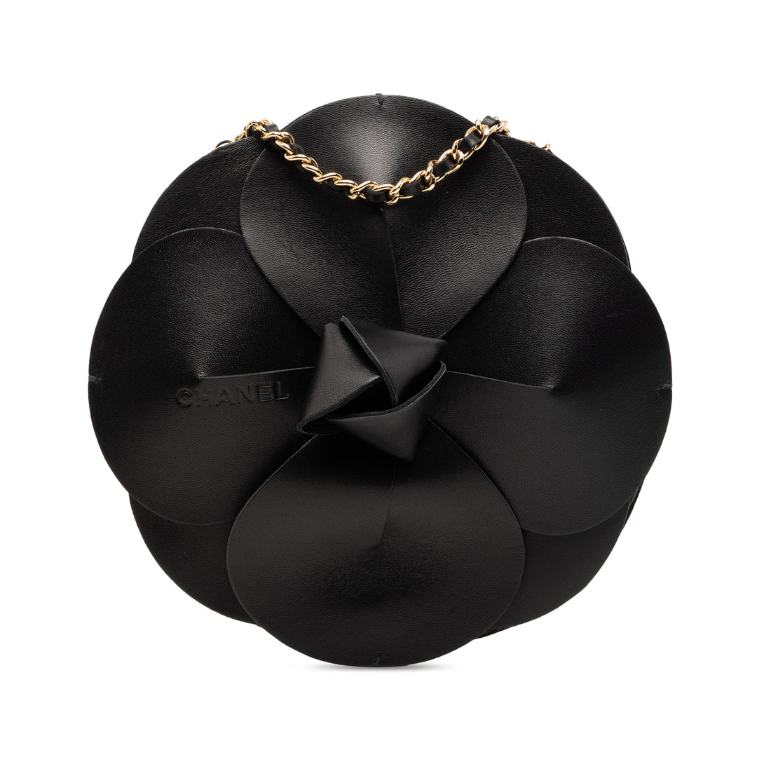 Chanel Cuir d’agneau et Satin Camellia Flower Evening Sac