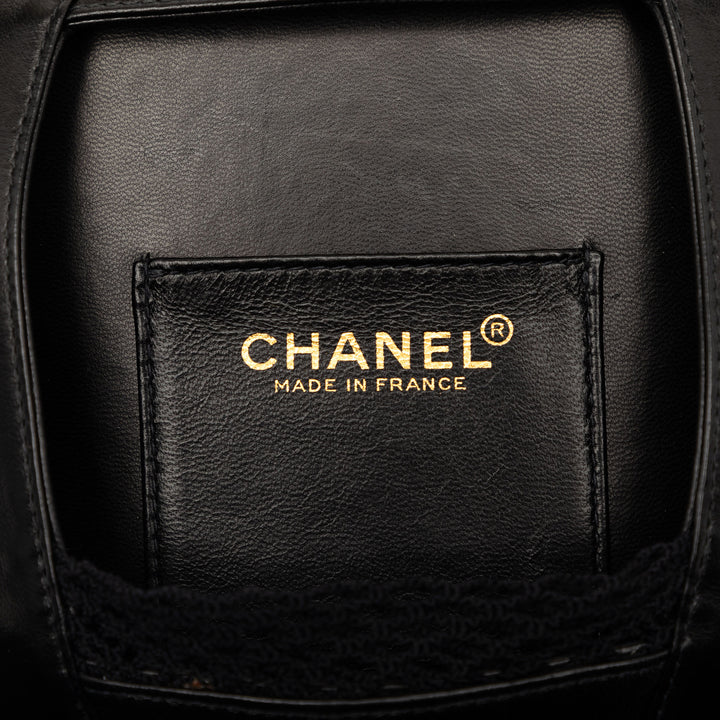 Chanel Cuir d’agneau et Satin Camellia Flower Evening Sac