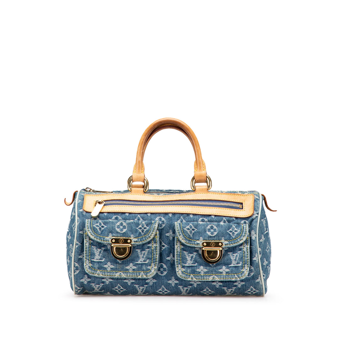 Monogram Denim Neo Speedy 30 Blue - Gaby Paris