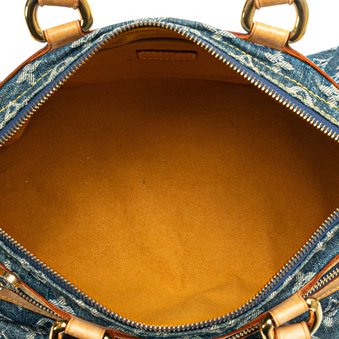 Monogram Denim Neo Speedy 30 Blue - Gaby Paris