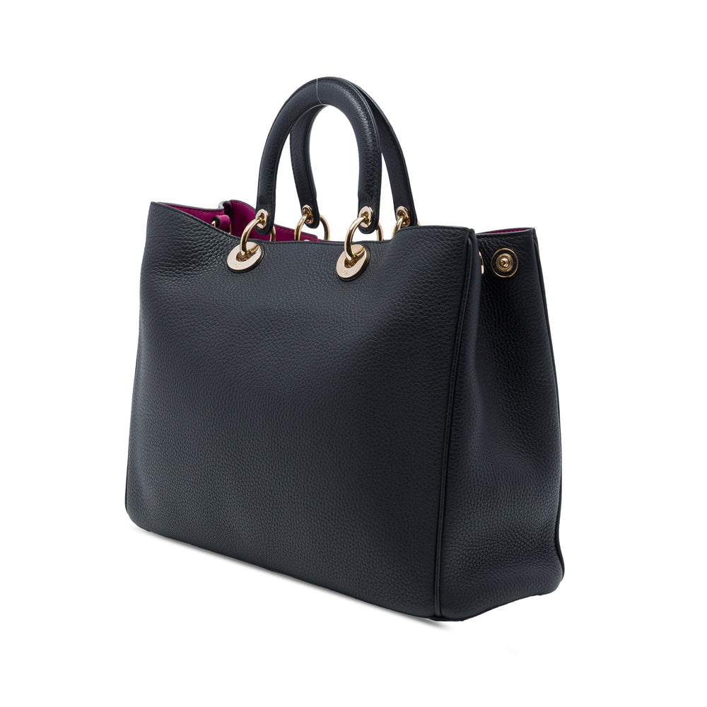 Dior Sac à main Pebbled Diorissimo Grand Cuir de veau Noir – vue 2 – GABY PARIS