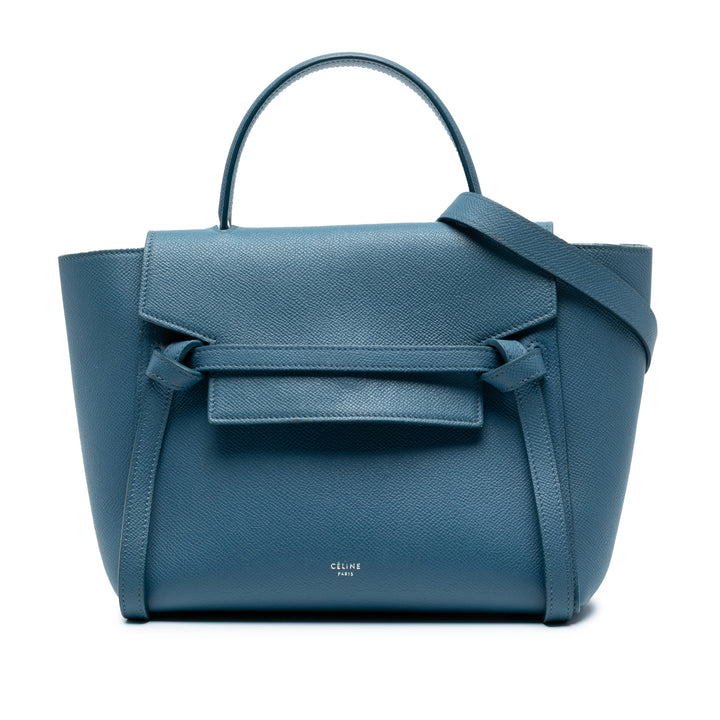 Celine grainé Sac ceinture Micro Cuir de veau grainé Bleu – vue principale – GABY PARIS