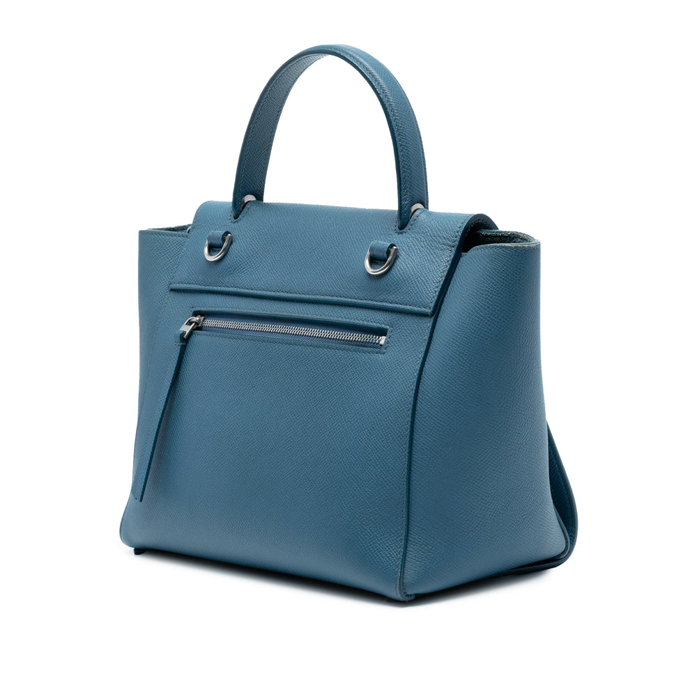 Celine grainé Sac ceinture Micro Cuir de veau grainé Bleu – vue 2 – GABY PARIS