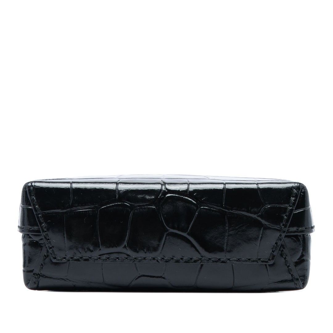Balenciaga Croc embossé Cabas Étui téléphone Mini Noir – vue 3 – GABY PARIS