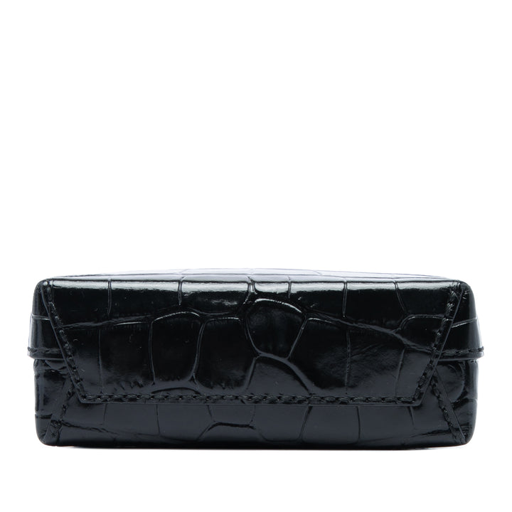 Balenciaga Croc embossé Cabas Étui téléphone Mini Noir – vue 3 – GABY PARIS