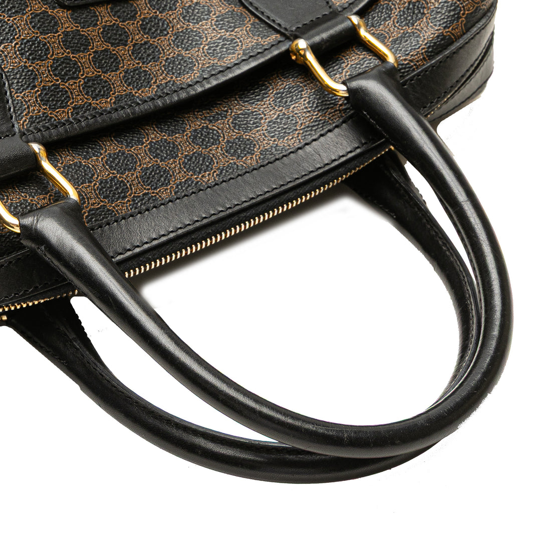 Celine Macadam Coated Toile Sac à main Marron