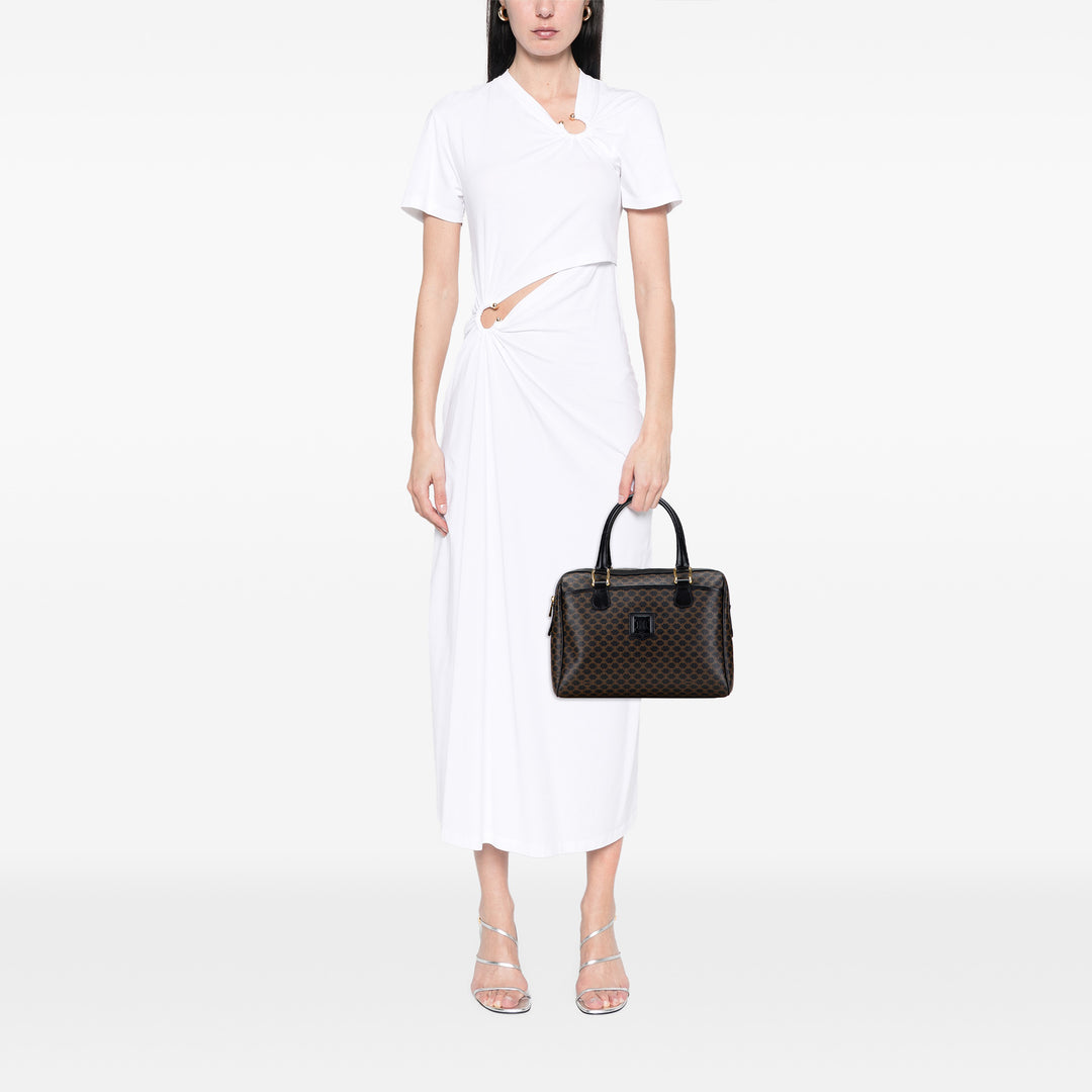 Celine Macadam Coated Toile Sac à main Marron