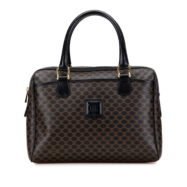 Celine Macadam Coated Toile Sac à main Marron