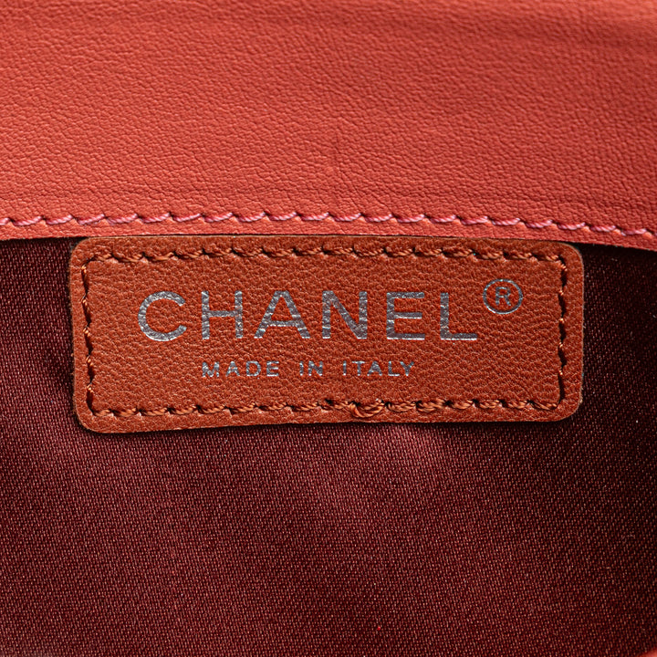 Chanel Quilted Cuir verni Brilliant East West Wallet On Chain Rouge