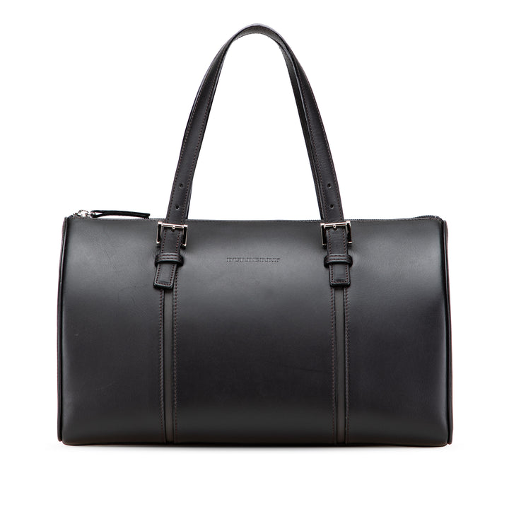 Burberry Leather Boston Bag Noir – GABY PARIS Authentique