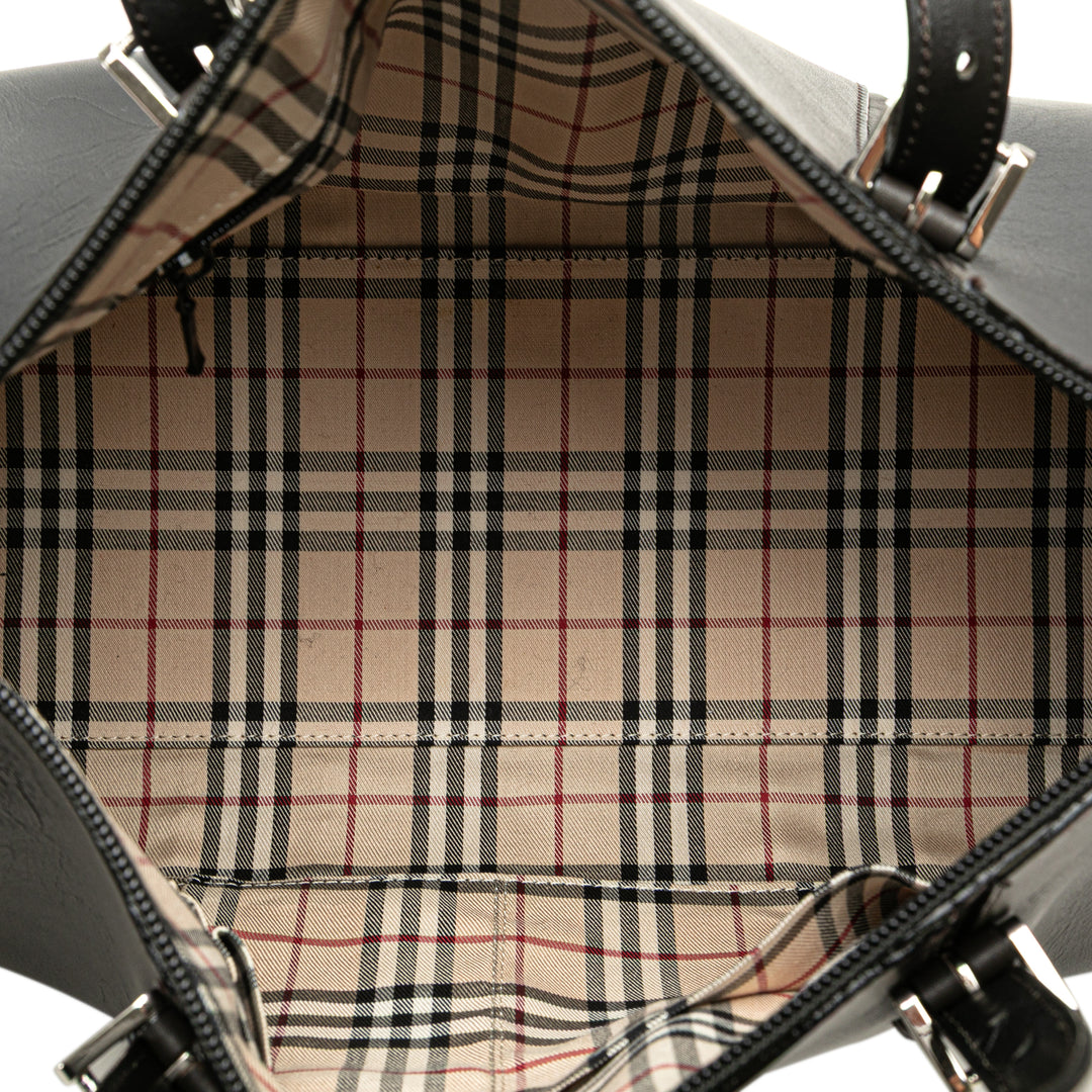 Burberry Leather Boston Bag Noir – GABY PARIS Authentique