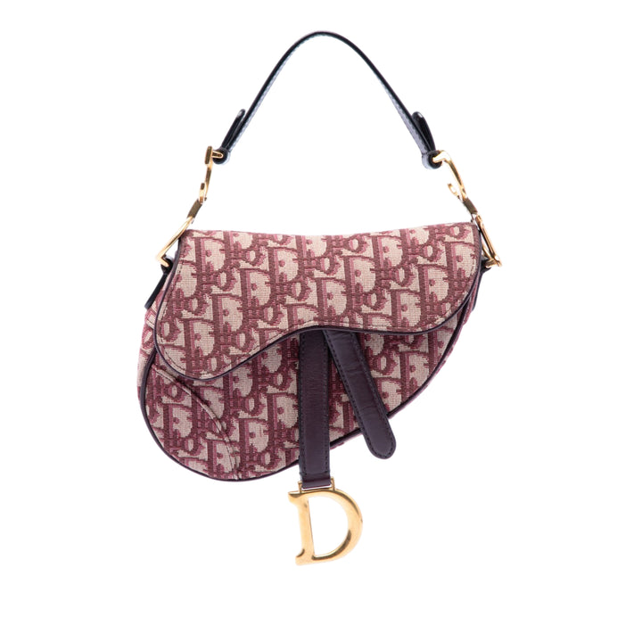 Dior Mini Oblique Toile Saddle Sac