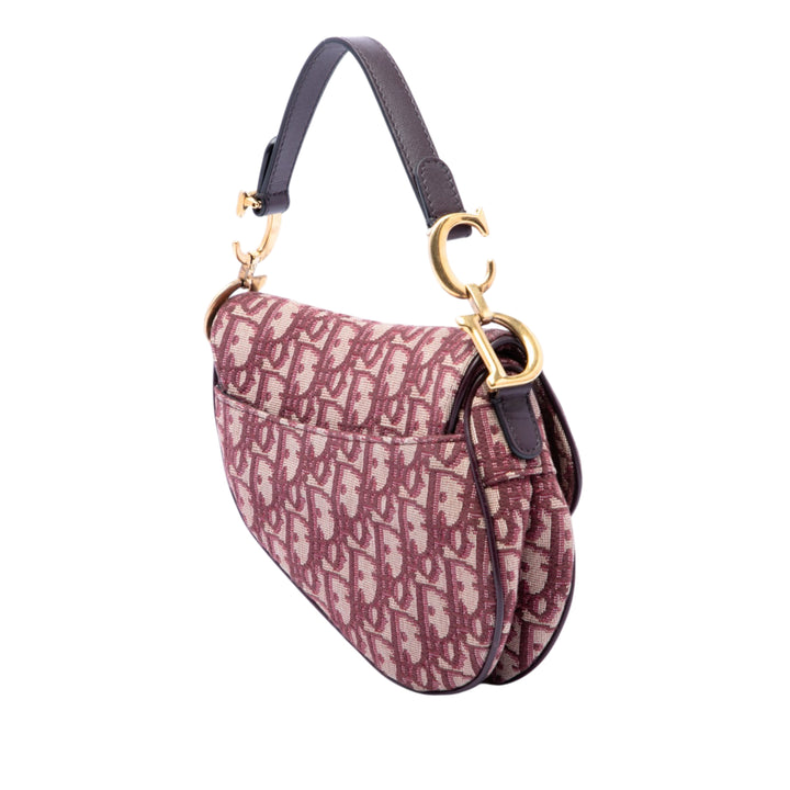 Dior Mini Oblique Toile Saddle Sac