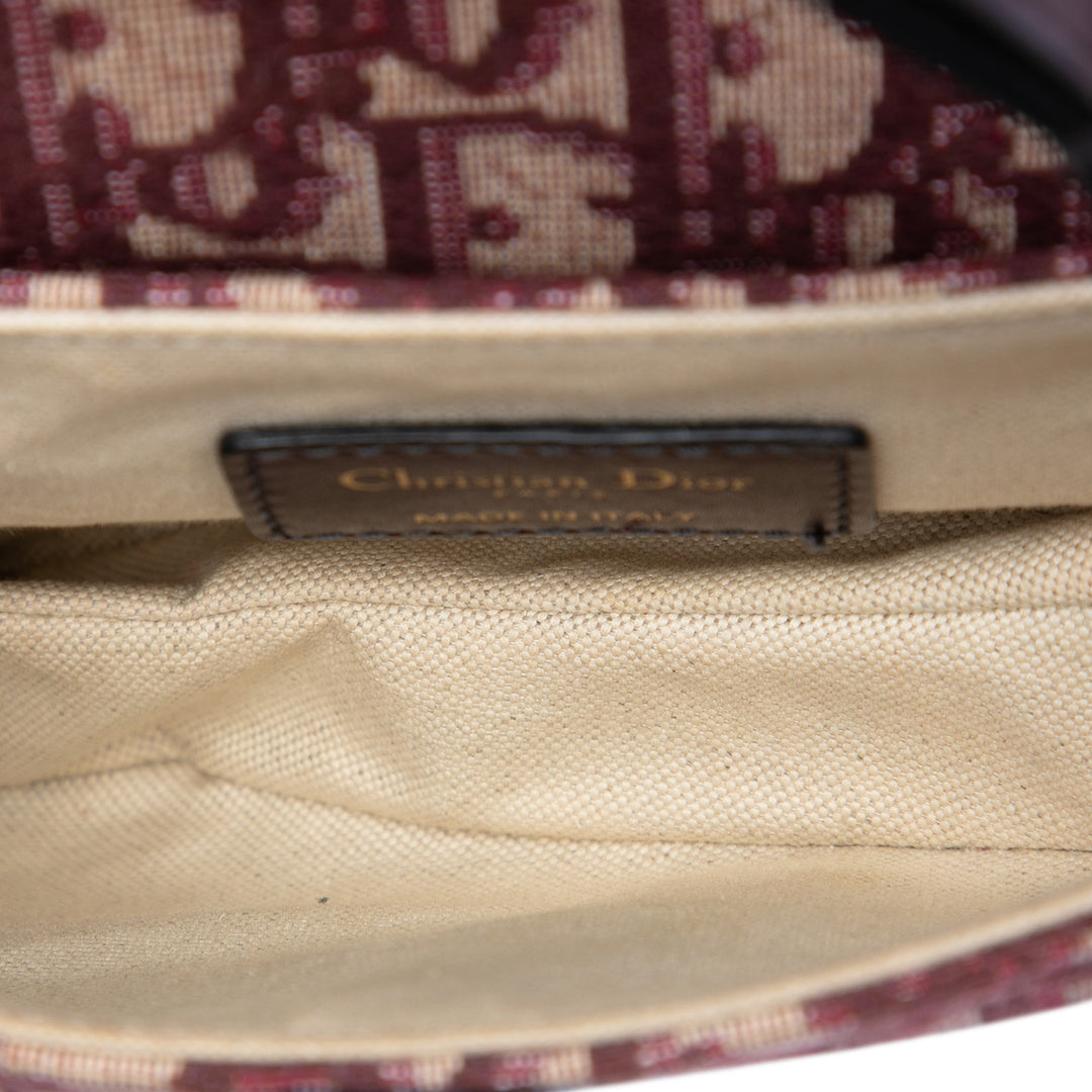 Dior Mini Oblique Toile Saddle Sac