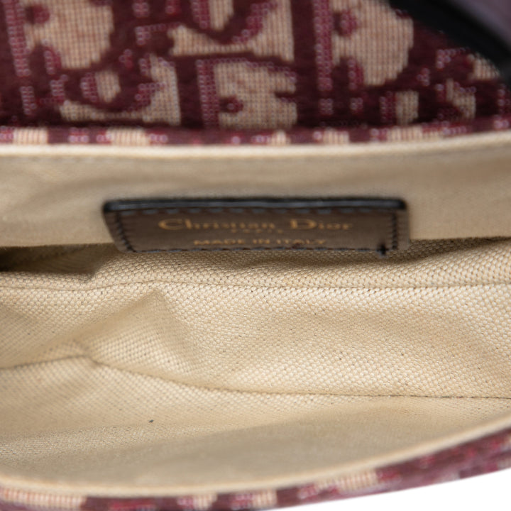 Dior Mini Oblique Toile Saddle Sac