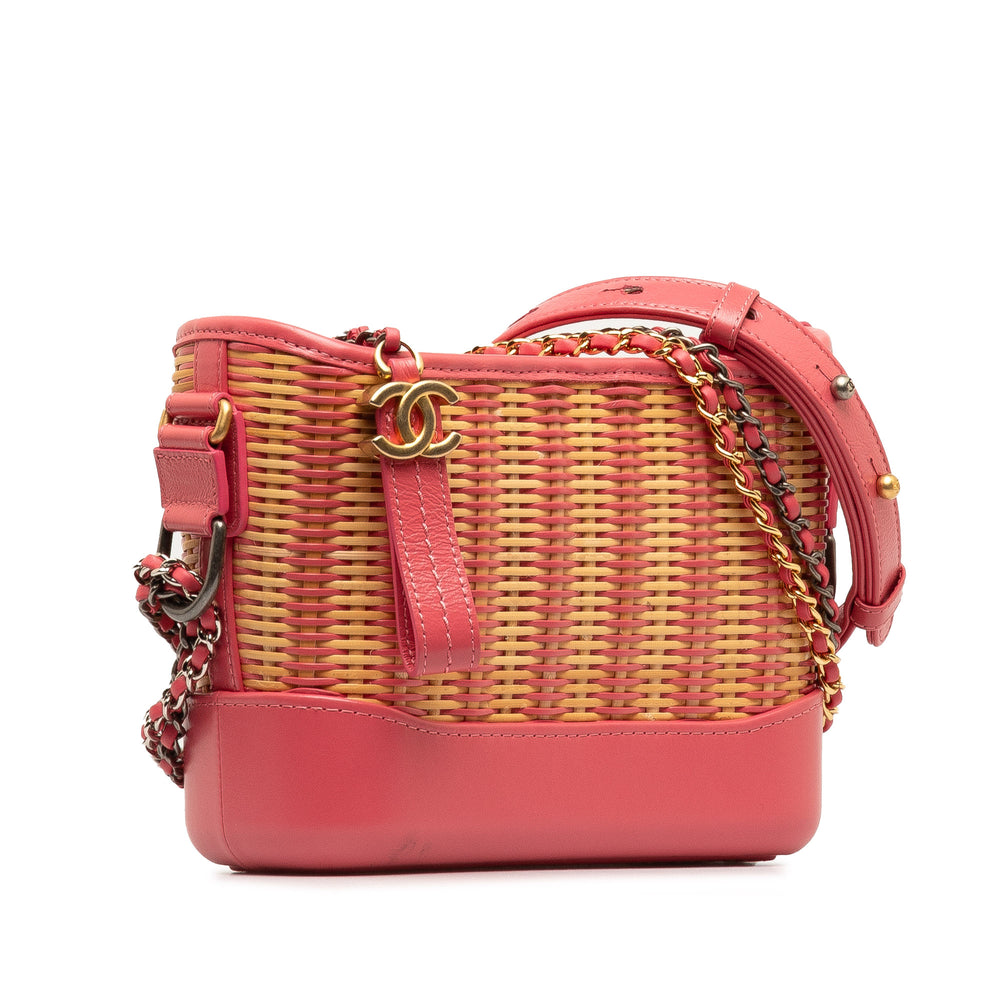 Small Rattan Gabrielle Crossbody Pink - Gaby Paris
