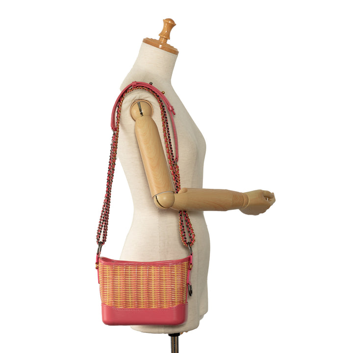 Small Rattan Gabrielle Crossbody Pink - Gaby Paris