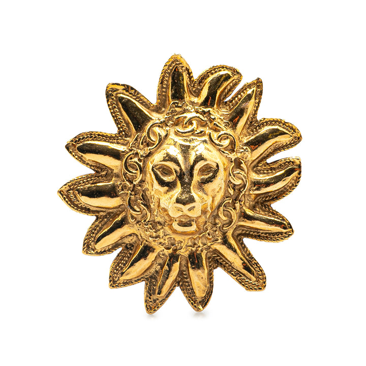 Gold Plated Sunburst Brooch Gold - Gaby Paris