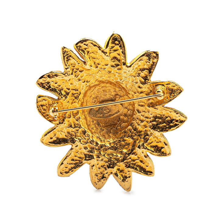 Gold Plated Sunburst Brooch Gold - Gaby Paris