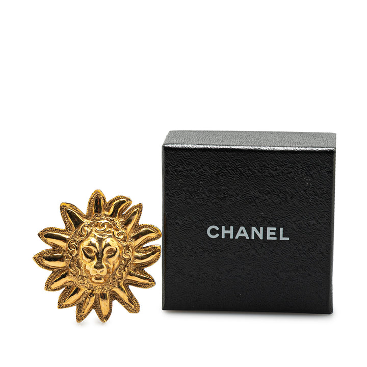 Gold Plated Sunburst Brooch Gold - Gaby Paris