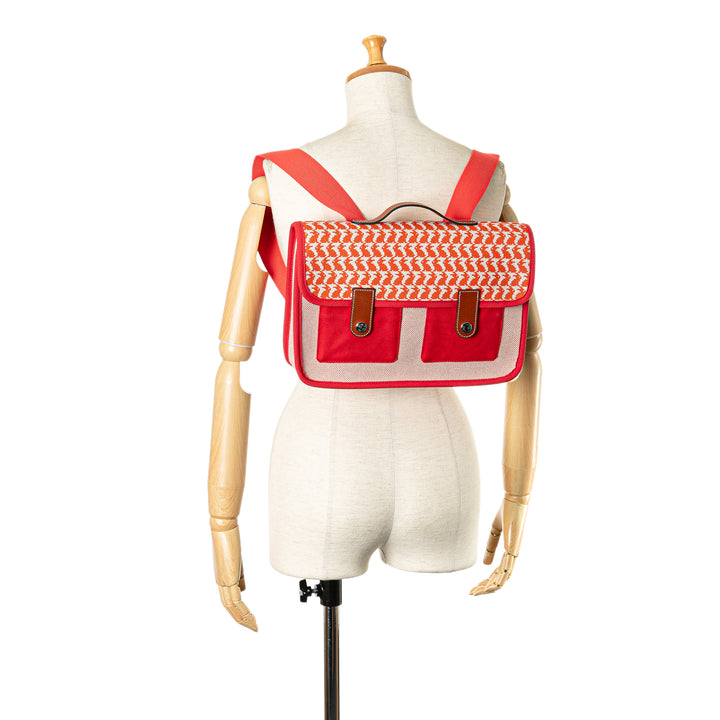 Toile and Barenia Animaux Pixel Backpack Red - Gaby Paris