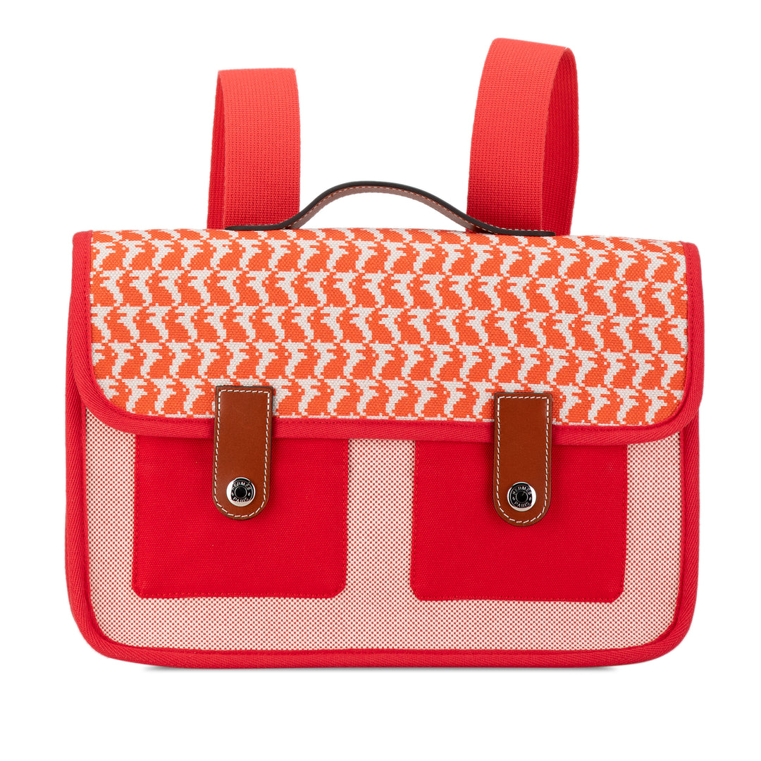 Toile and Barenia Animaux Pixel Backpack Red - Gaby Paris