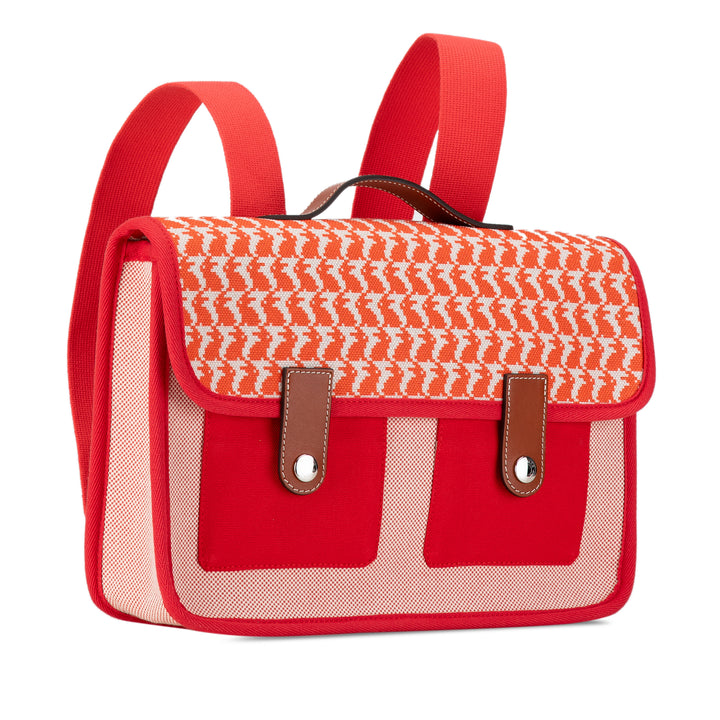 Toile and Barenia Animaux Pixel Backpack Red - Gaby Paris