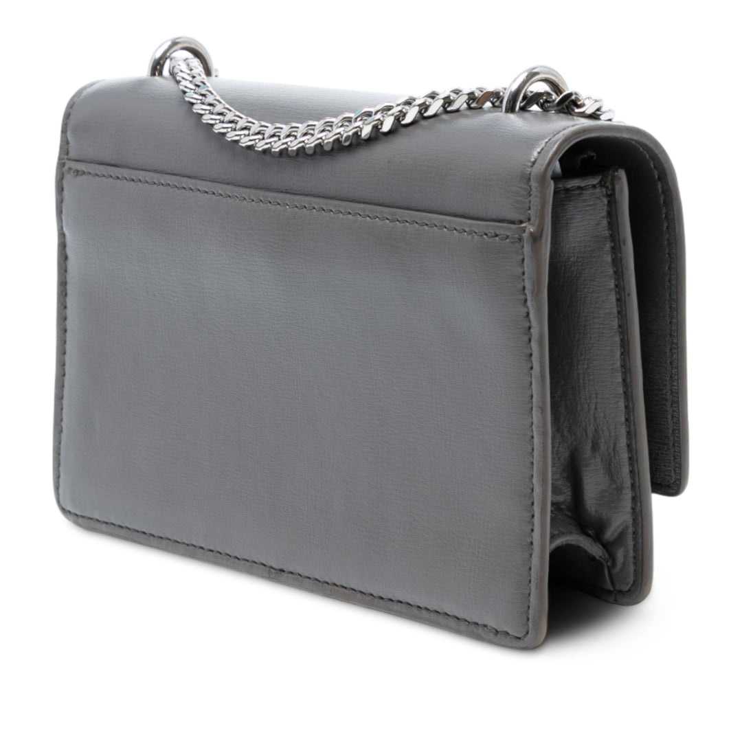 Saint Laurent Small Cuir Monogram Sunset Sac porté croisé Gris