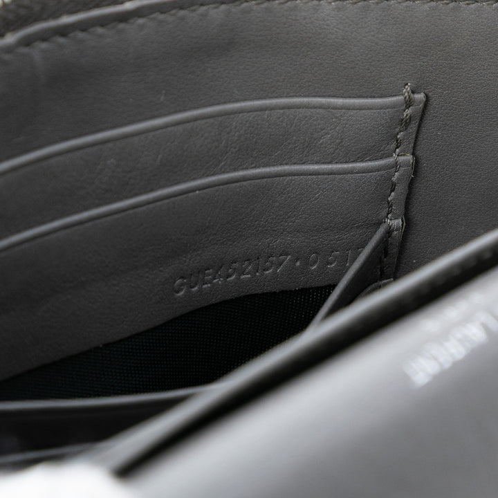 Saint Laurent Small Cuir Monogram Sunset Sac porté croisé Gris