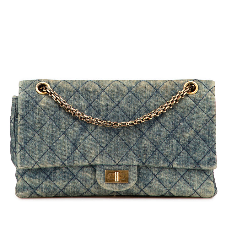 Chanel Reissue 2.55 Quilted Jean Double rabat 226 Bleu