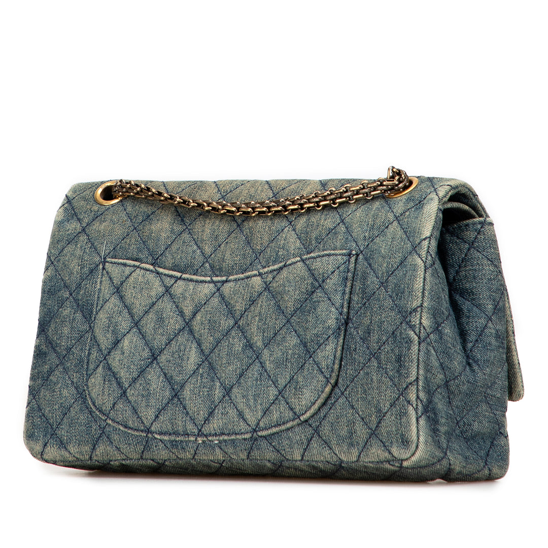 Chanel Reissue 2.55 Quilted Jean Double rabat 226 Bleu