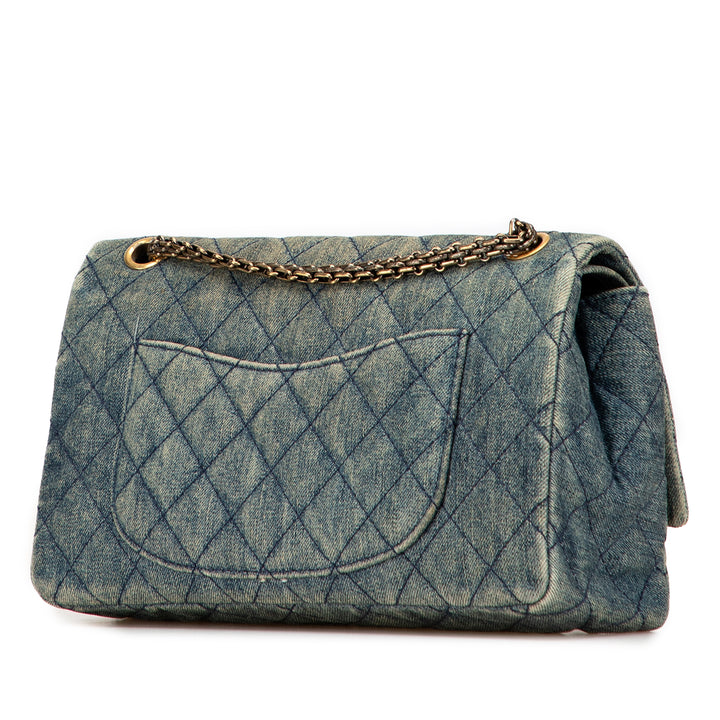 Chanel Reissue 2.55 Quilted Jean Double rabat 226 Bleu