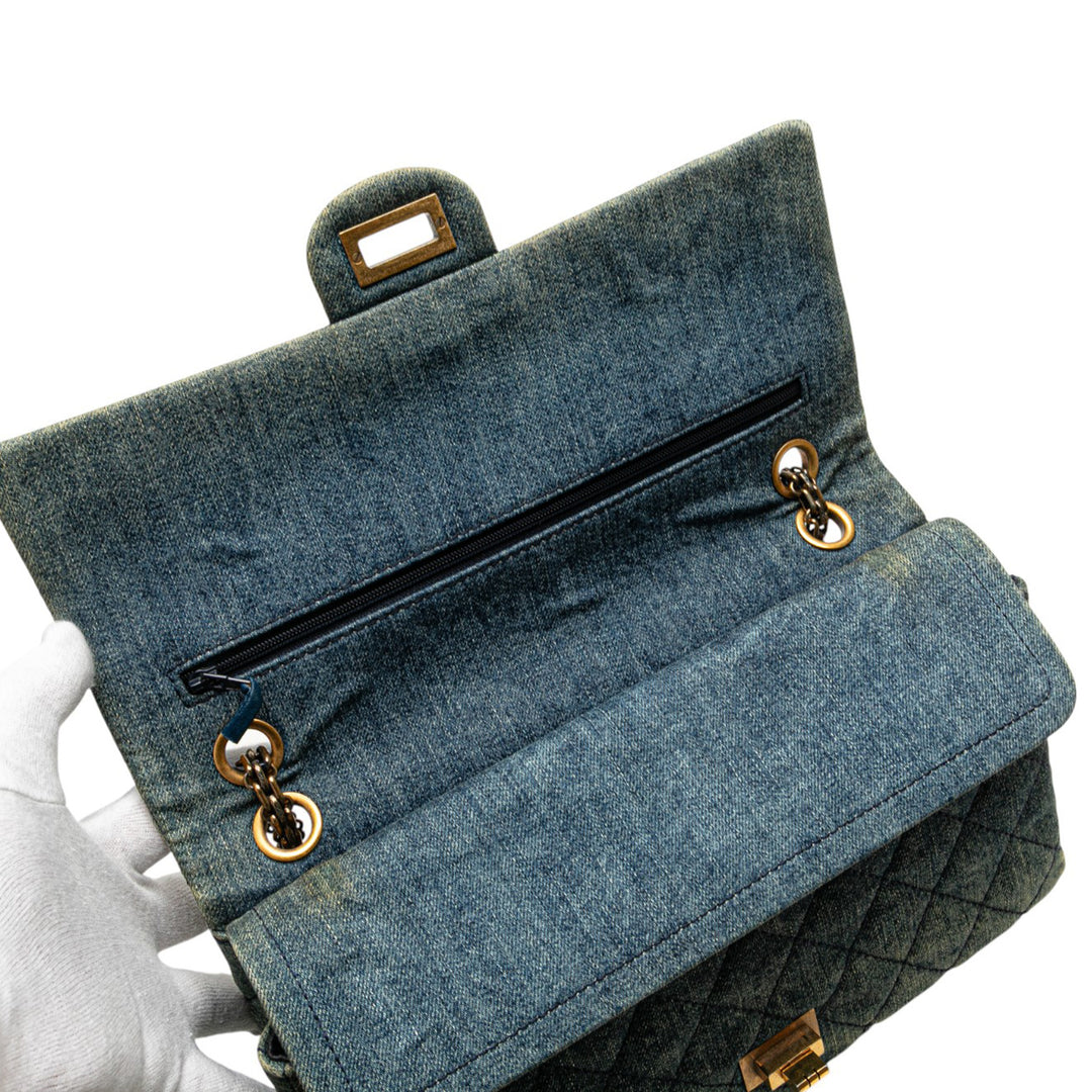 Chanel Reissue 2.55 Quilted Jean Double rabat 226 Bleu