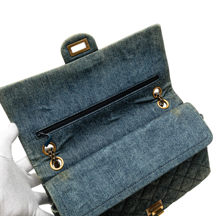 Chanel Reissue 2.55 Quilted Jean Double rabat 226 Bleu