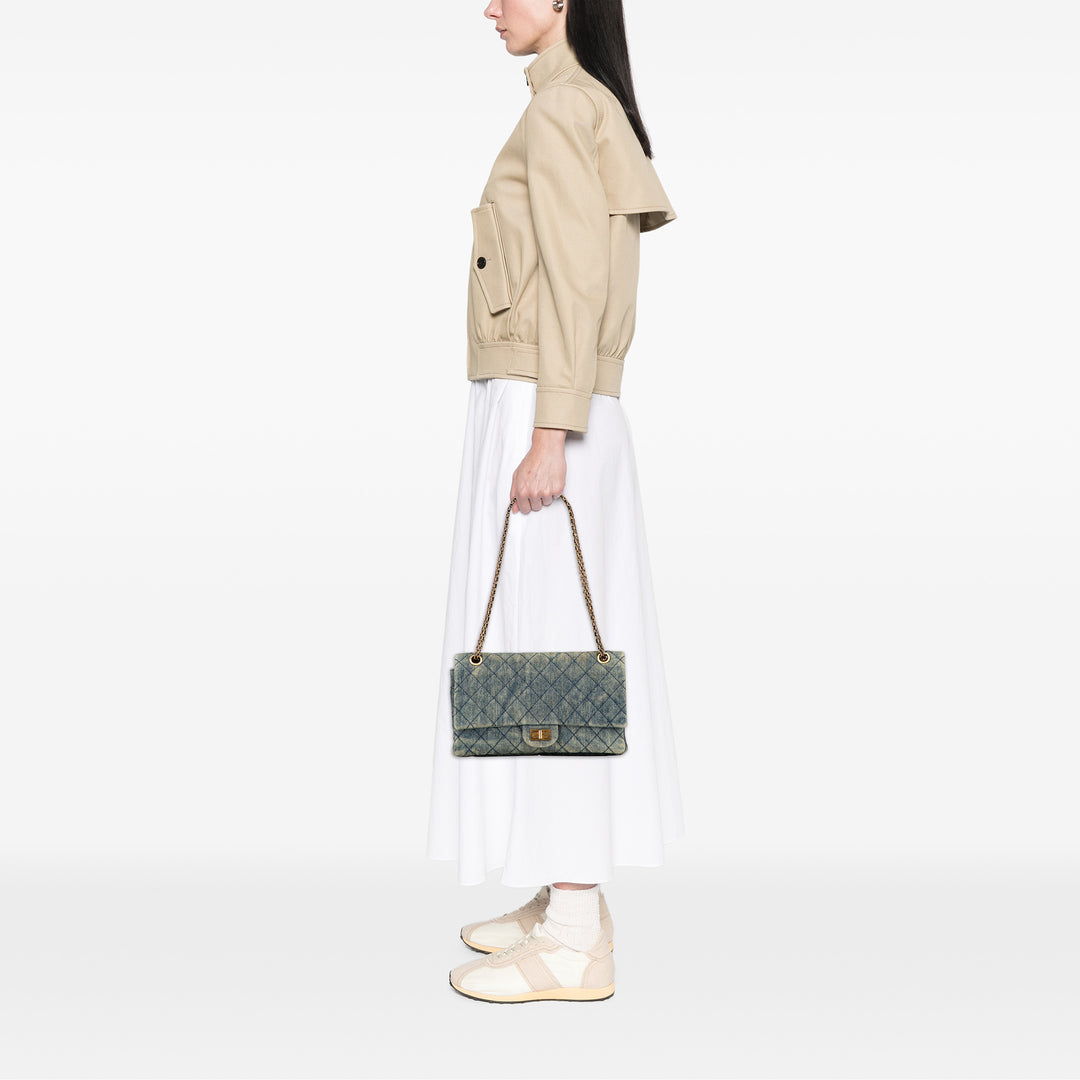 Chanel Reissue 2.55 Quilted Jean Double rabat 226 Bleu