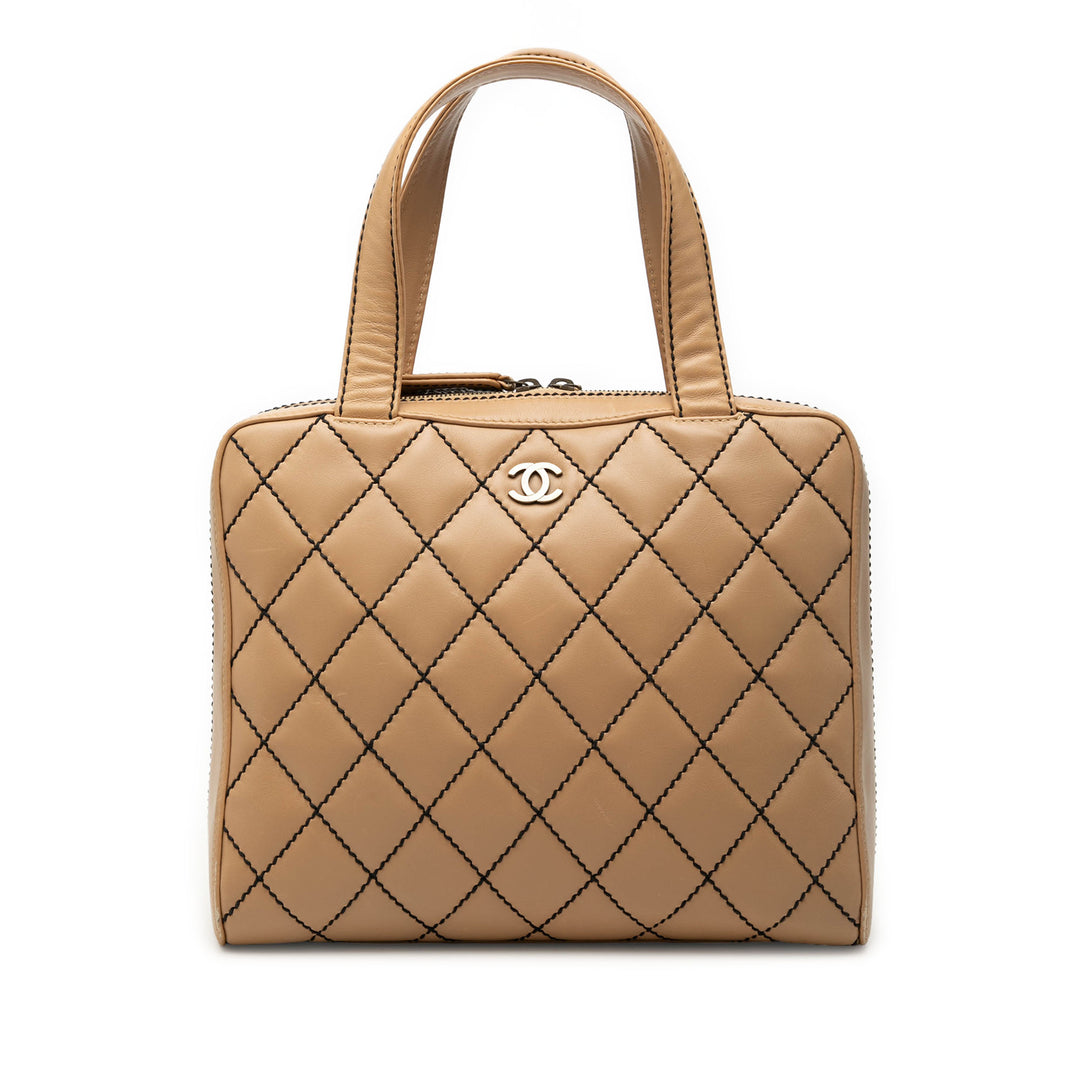 Chanel CC Cuir d’agneau Wild Stitch Sac à main