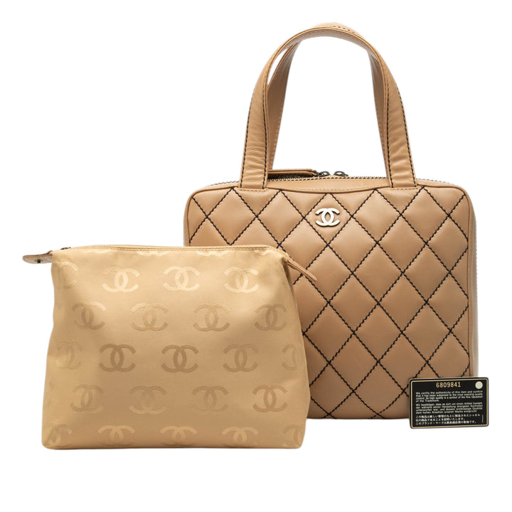 Chanel CC Cuir d’agneau Wild Stitch Sac à main