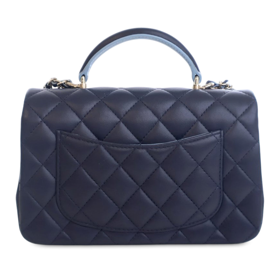 Chanel Mini Rectangular Cuir d’agneau anse supérieure à rabat