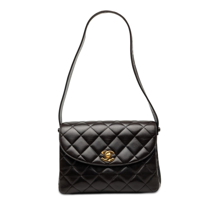 Chanel CC Matelassé Cuir d’agneau Half Moon à rabat