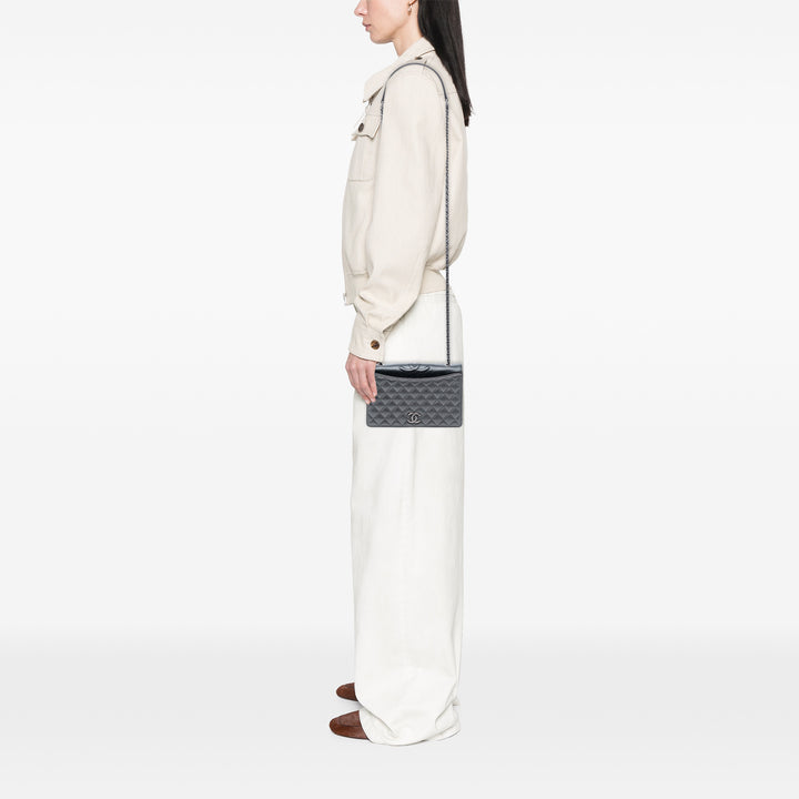 Chanel Small Matelassé Metallic Cuir d’agneau Ballerine à rabat
