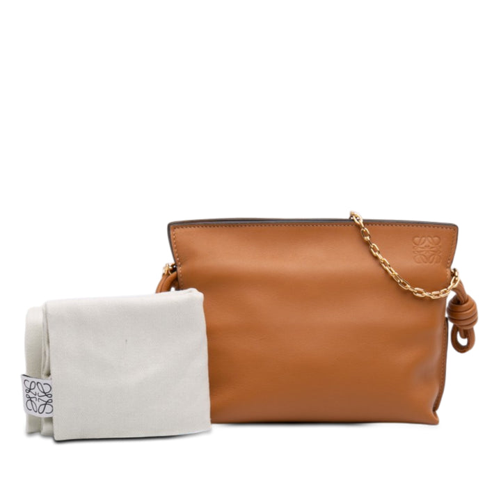 LOEWE Nano Cuir Flamenco Knot Chain Sac porté croisé
