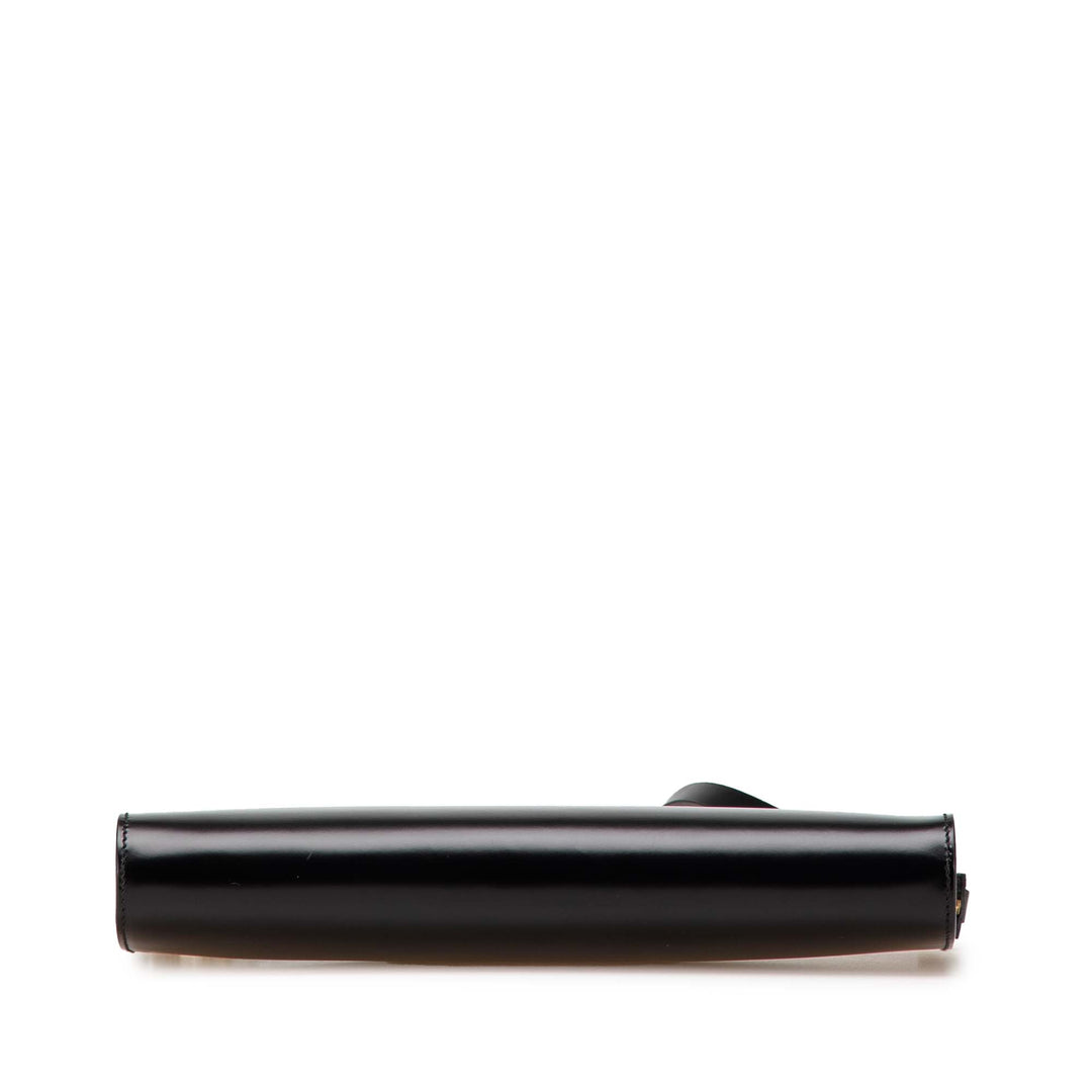 Leather Gancini Shoulder Bag Black - Gaby Paris
