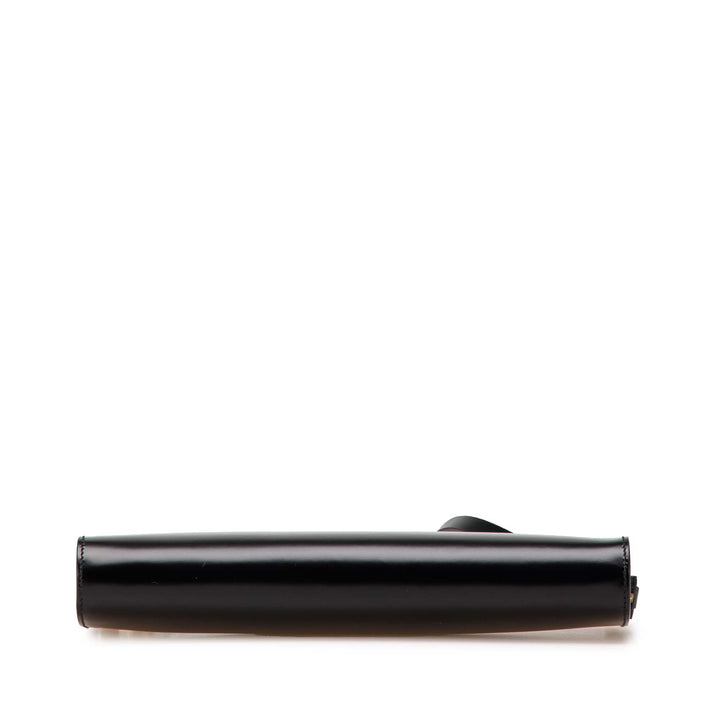 Leather Gancini Shoulder Bag Black - Gaby Paris