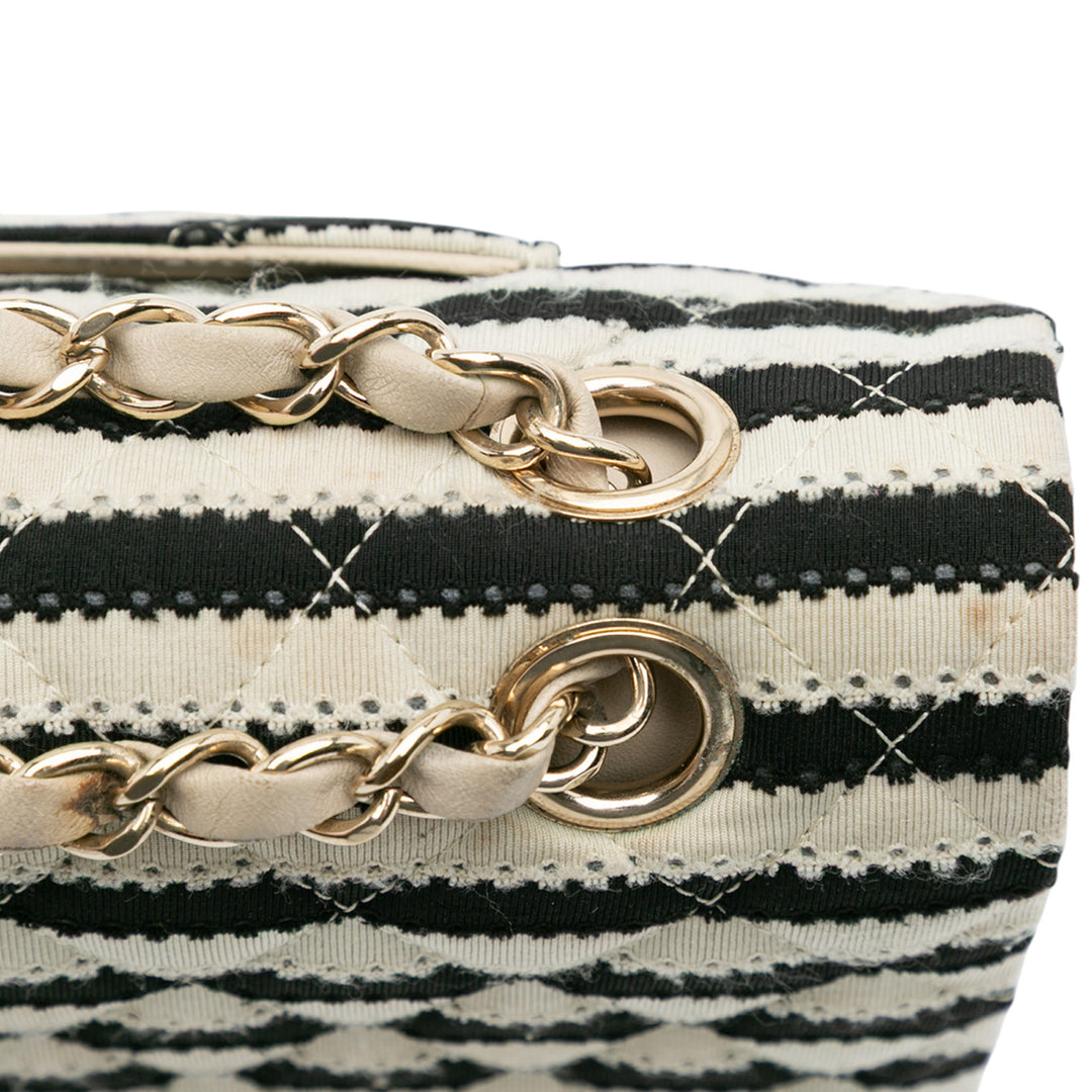 Chanel Medium Classic Jersey Coco Sailor Double rabat Noir – GABY PARIS Authentique