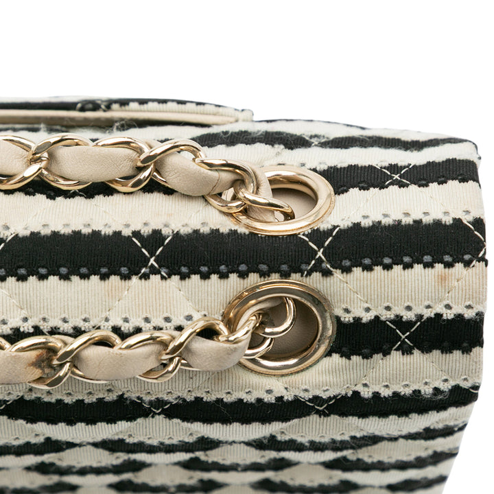 Chanel Medium Classic Jersey Coco Sailor Double rabat Noir – GABY PARIS Authentique