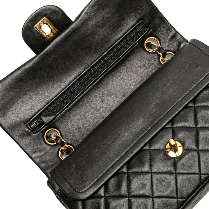 Chanel Small Classic Cuir d’agneau Double rabat Noir