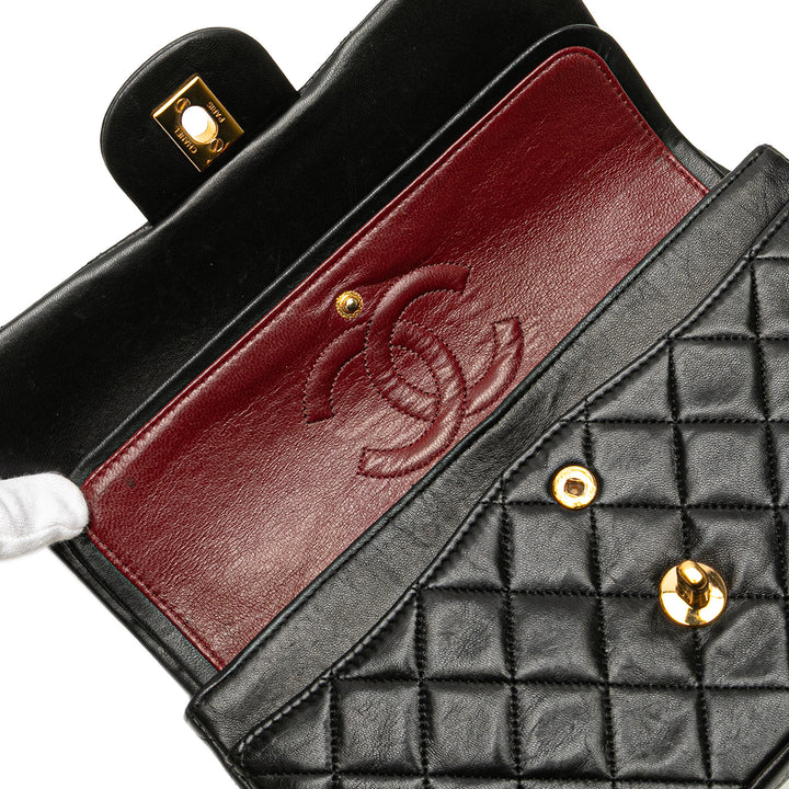 Chanel Small Classic Cuir d’agneau Double rabat Noir