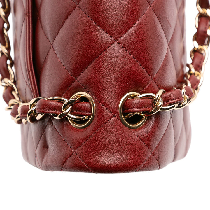 Jumbo Classic Lambskin Double Flap Red - Gaby Paris