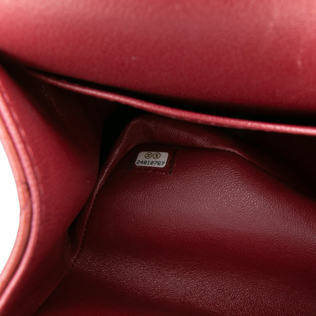 Jumbo Classic Lambskin Double Flap Red - Gaby Paris