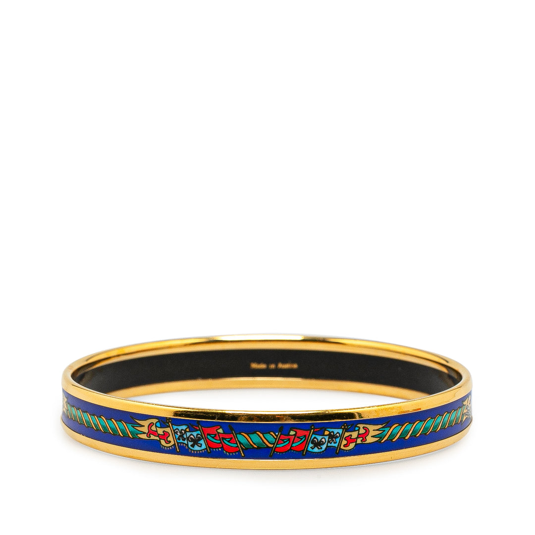 Narrow Flags Enamel Bangle 65 Blue - Gaby Paris